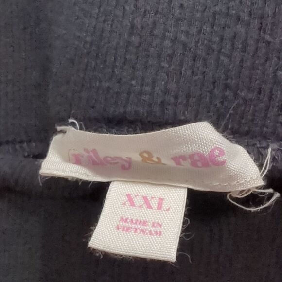 Riley & Rae Black Ribbed Wide Leg Leggings - Picture 4 of 5